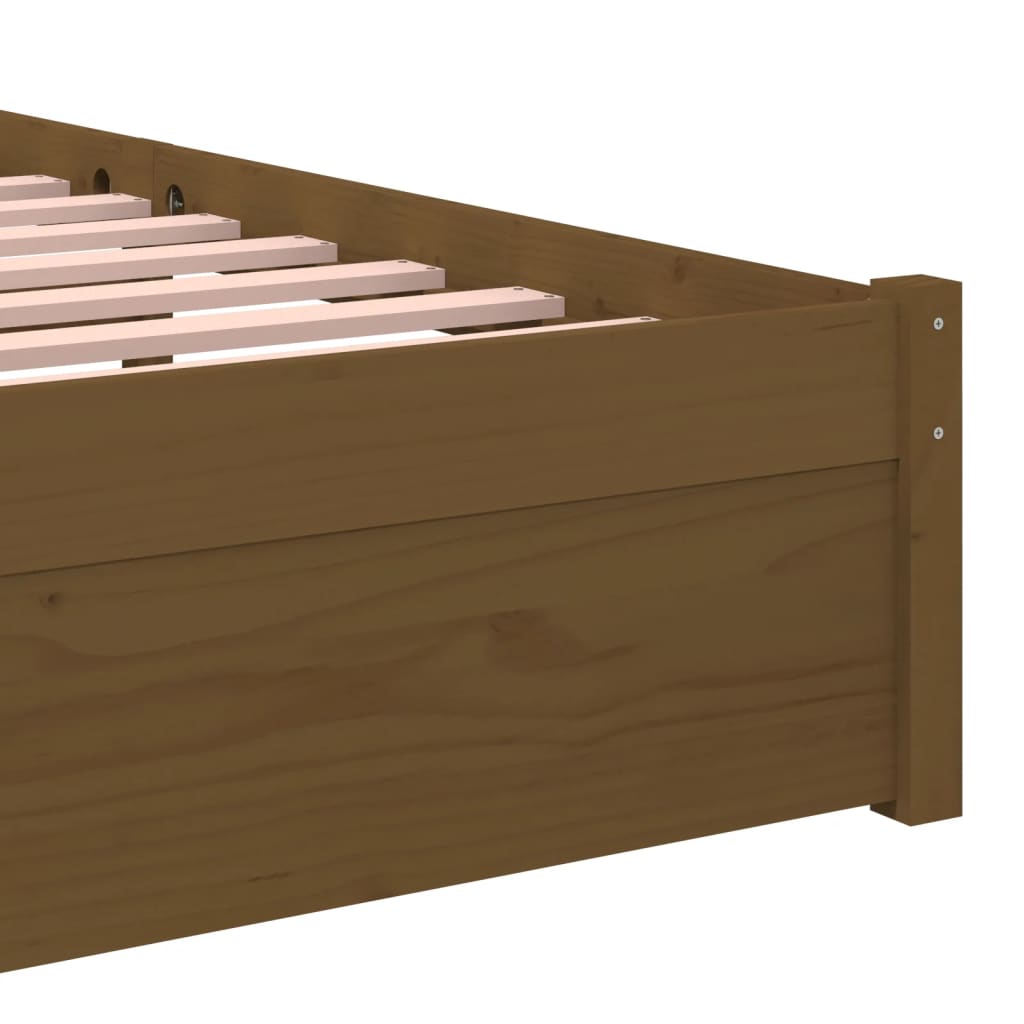 Cadre de lit sans matelas marron miel bois massif 75x190 cm - XIOS