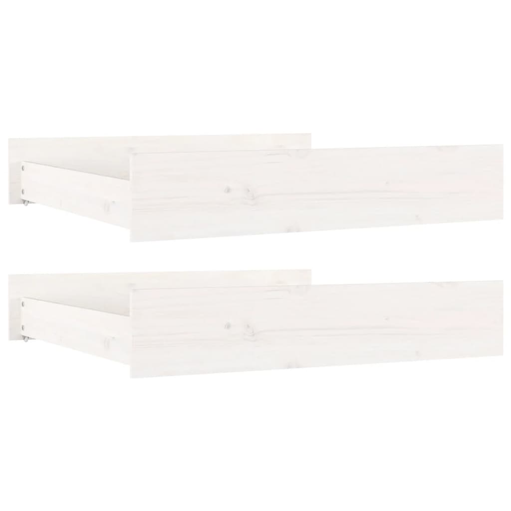 Tiroirs de lit 2 pcs blanc Bois de pin massif - XIOS