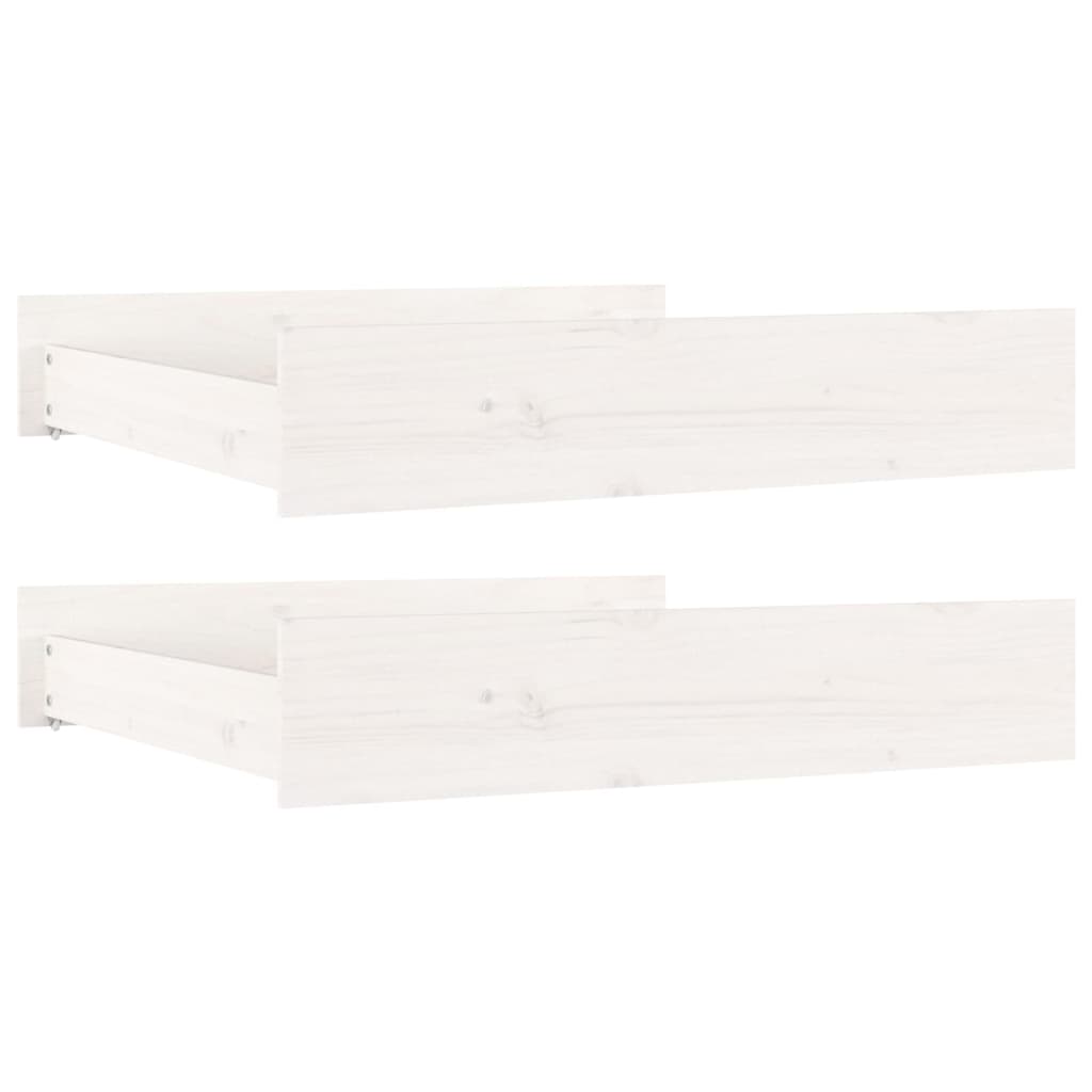 Tiroirs de lit 2 pcs blanc Bois de pin massif - XIOS