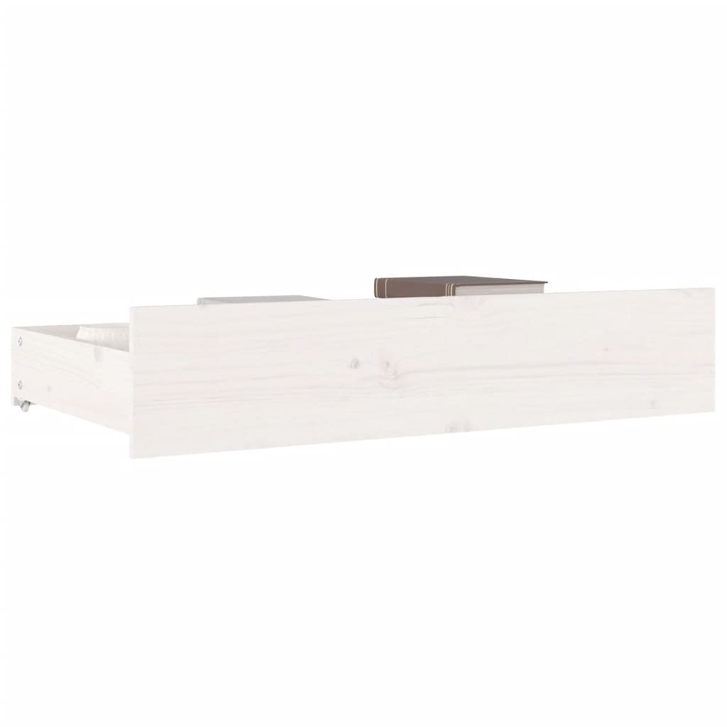 Tiroirs de lit 4 pcs Blanc Bois de pin massif - XIOS