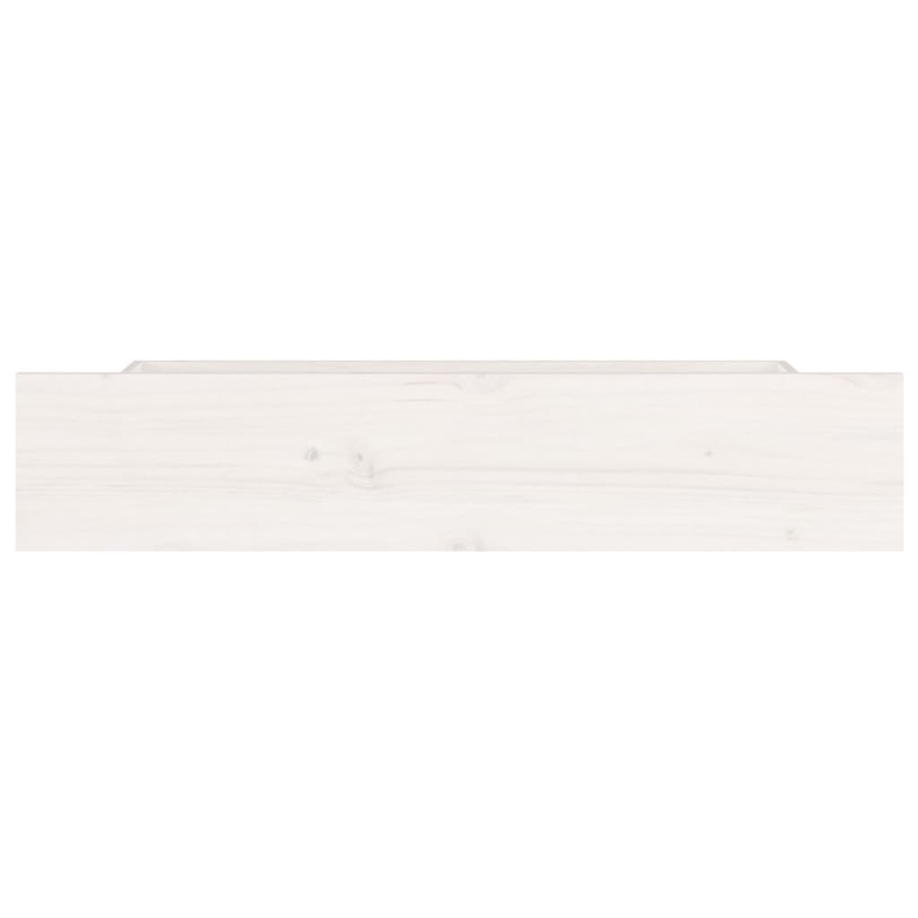 Tiroirs de lit 4 pcs Blanc Bois de pin massif - XIOS