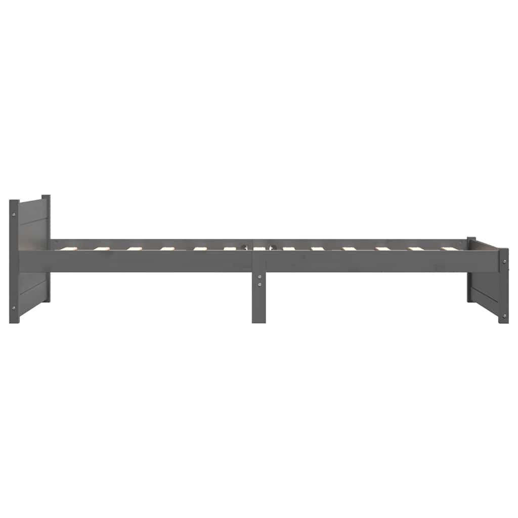 Cadre de lit sans matelas gris bois massif 75x190 cm - XIOS