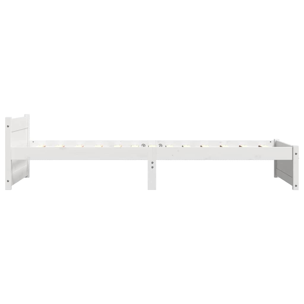 Cadre de lit sans matelas blanc bois massif 90x190 cm - XIOS