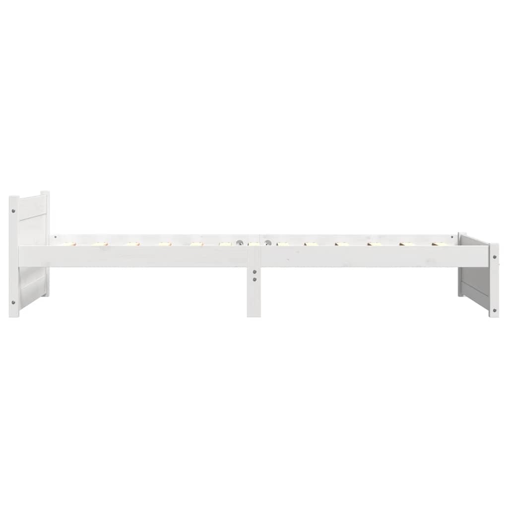 Cadre de lit sans matelas blanc bois massif 90x200 cm - XIOS