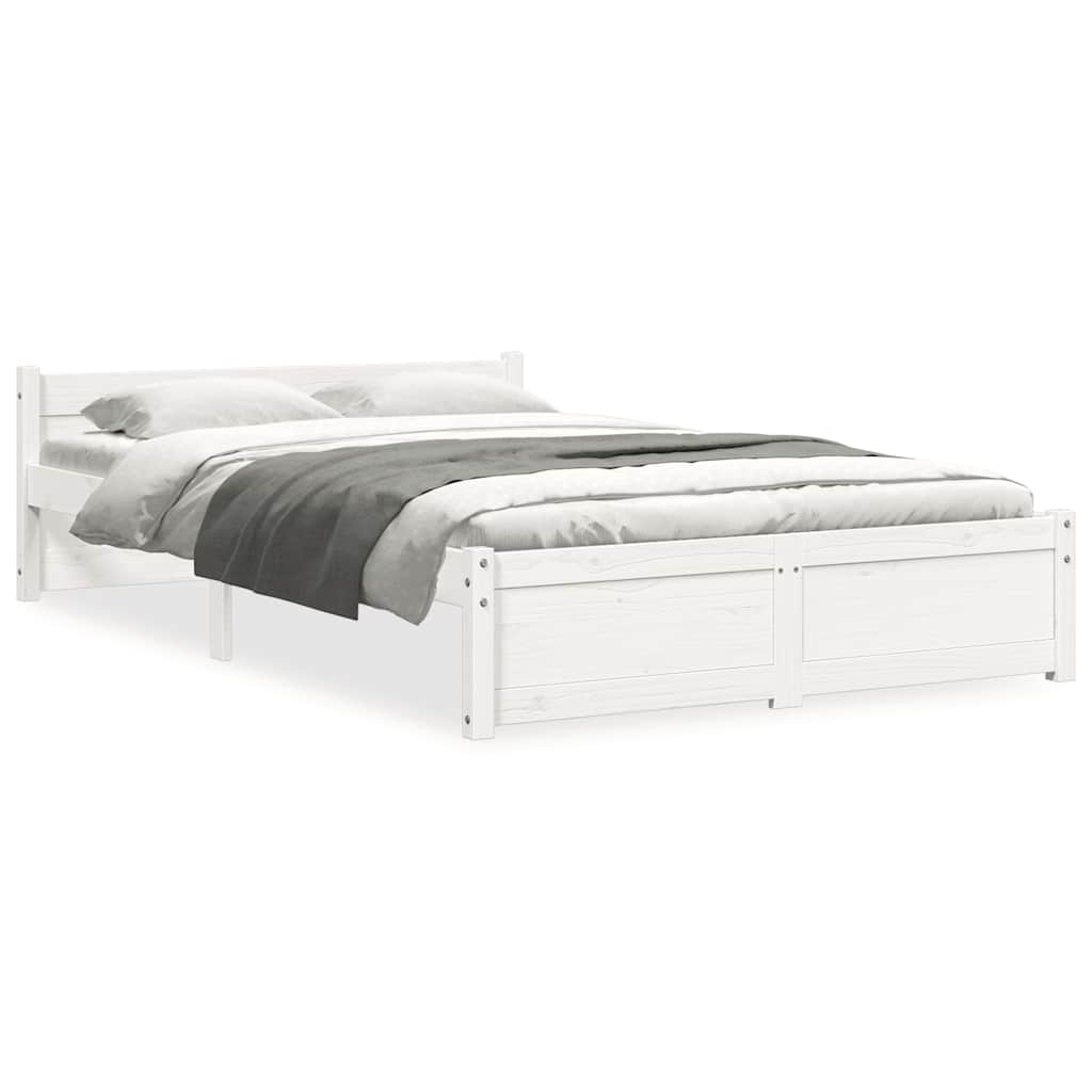 Cadre de lit sans matelas blanc bois massif 120x200 cm - XIOS