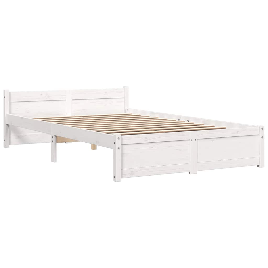 Cadre de lit sans matelas blanc bois massif 120x200 cm - XIOS