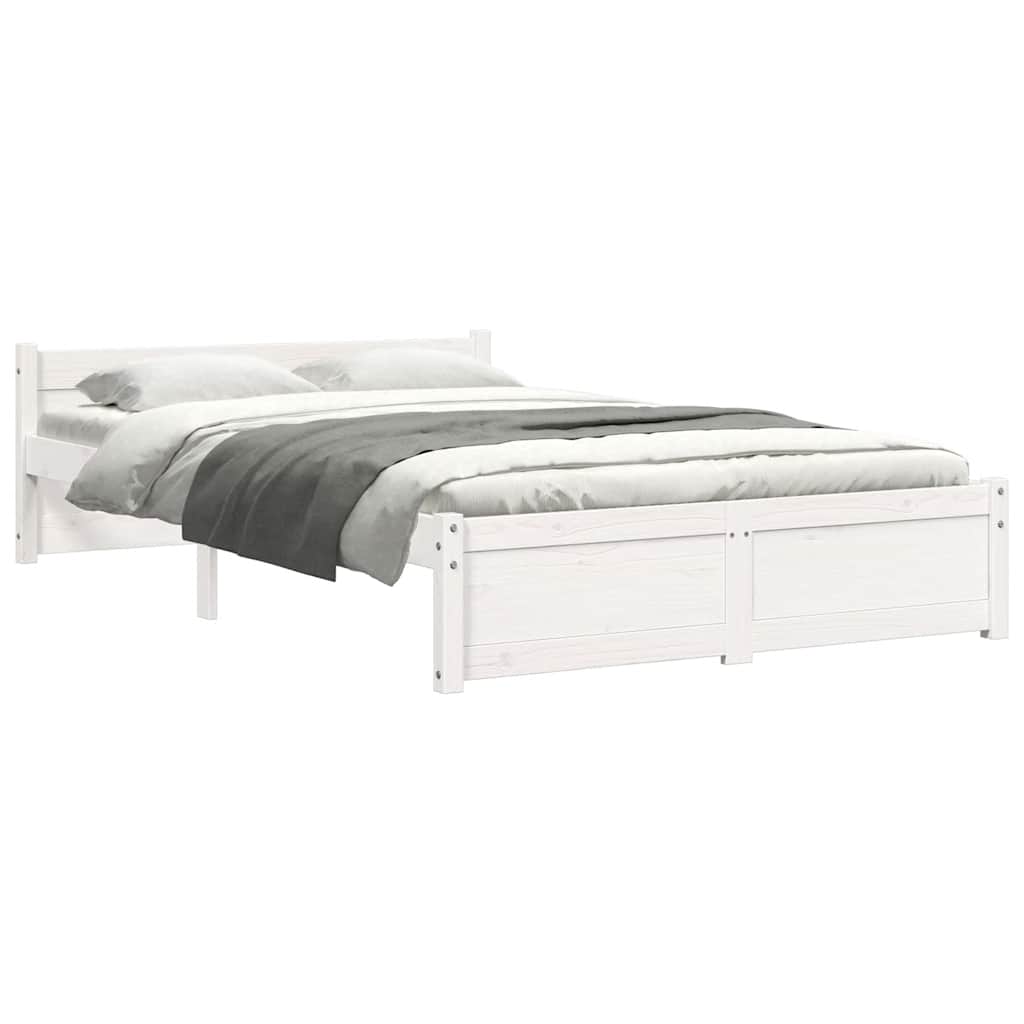 Cadre de lit sans matelas blanc bois massif 120x200 cm - XIOS