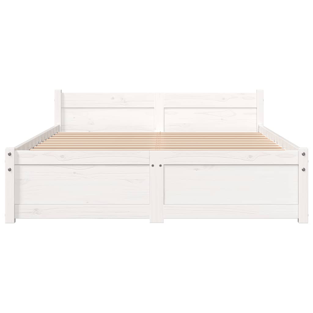 Cadre de lit sans matelas blanc bois massif 120x200 cm - XIOS