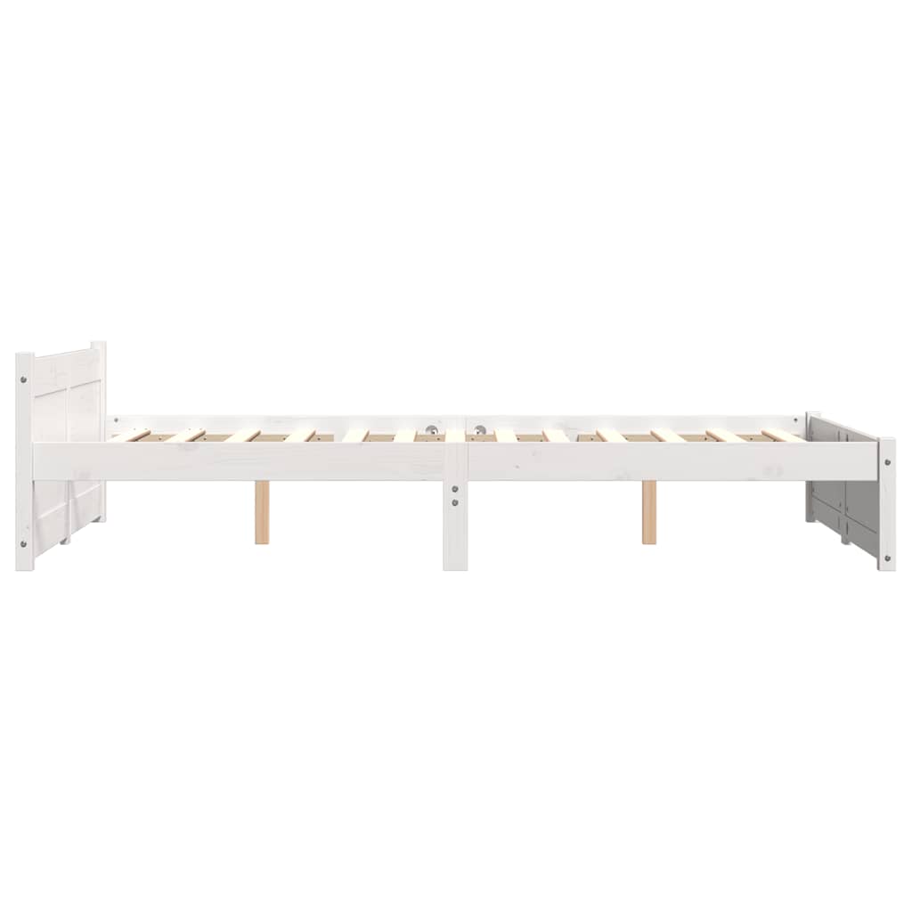 Cadre de lit sans matelas blanc bois massif 120x200 cm - XIOS