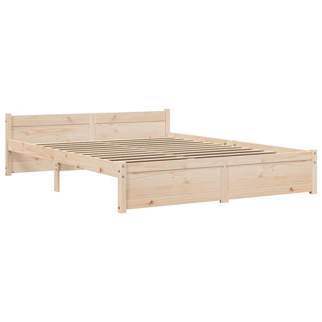 Cadre de lit sans matelas bois massif 150x200 cm - XIOS