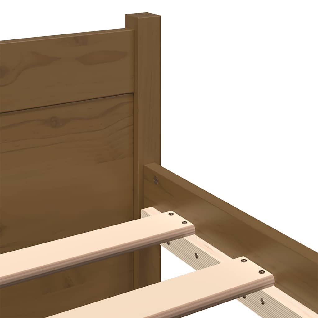 Cadre de lit sans matelas marron miel bois massif 200x200 cm - XIOS