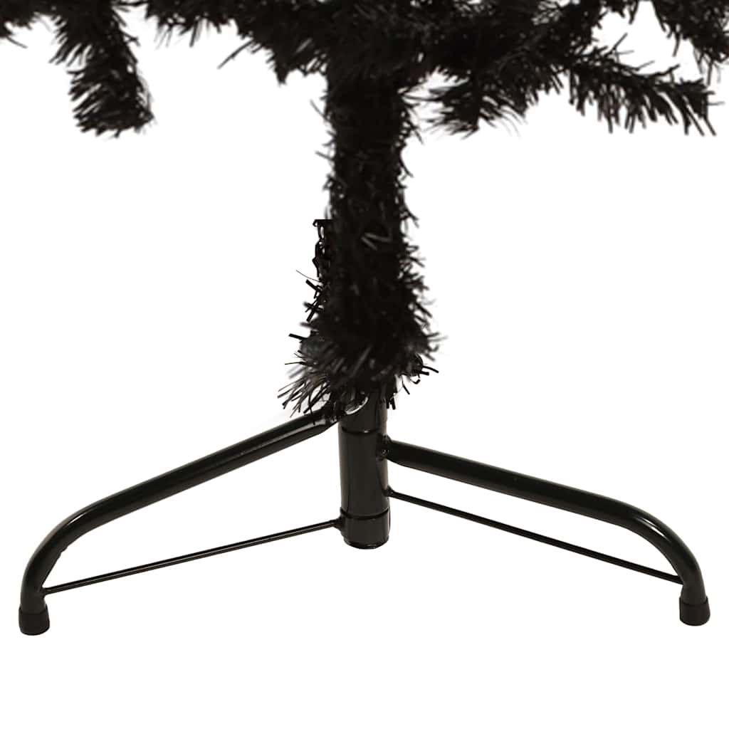 Demi sapin de Noël artificiel mince avec support Noir 120 cm - XIOS