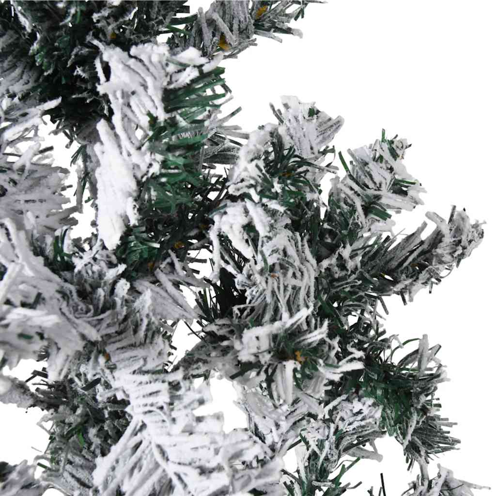 Demi sapin de Noël artificiel mince avec neige floquée 180 cm - XIOS