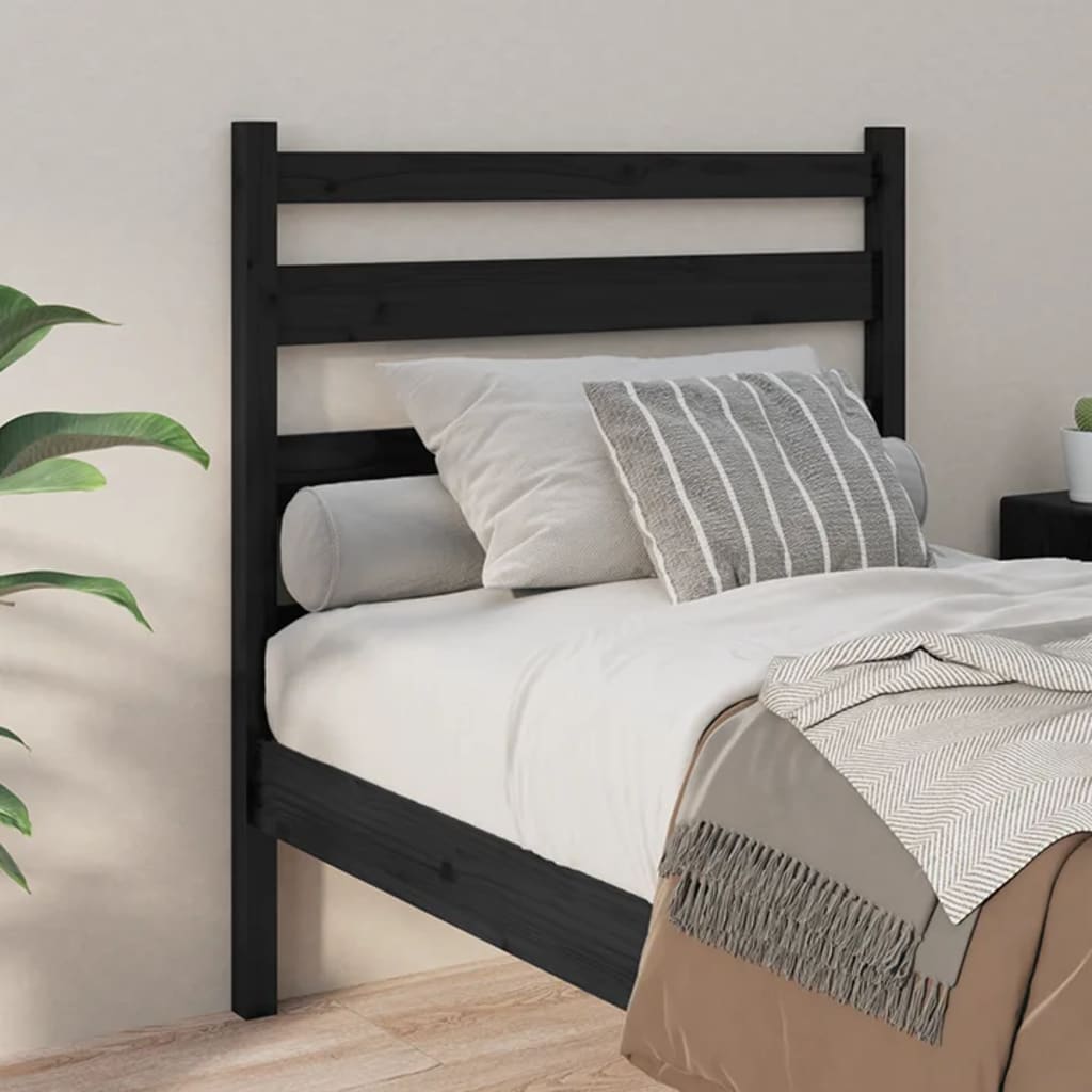 Tête de lit Noir 81x4x100 cm Bois massif de pin - XIOS