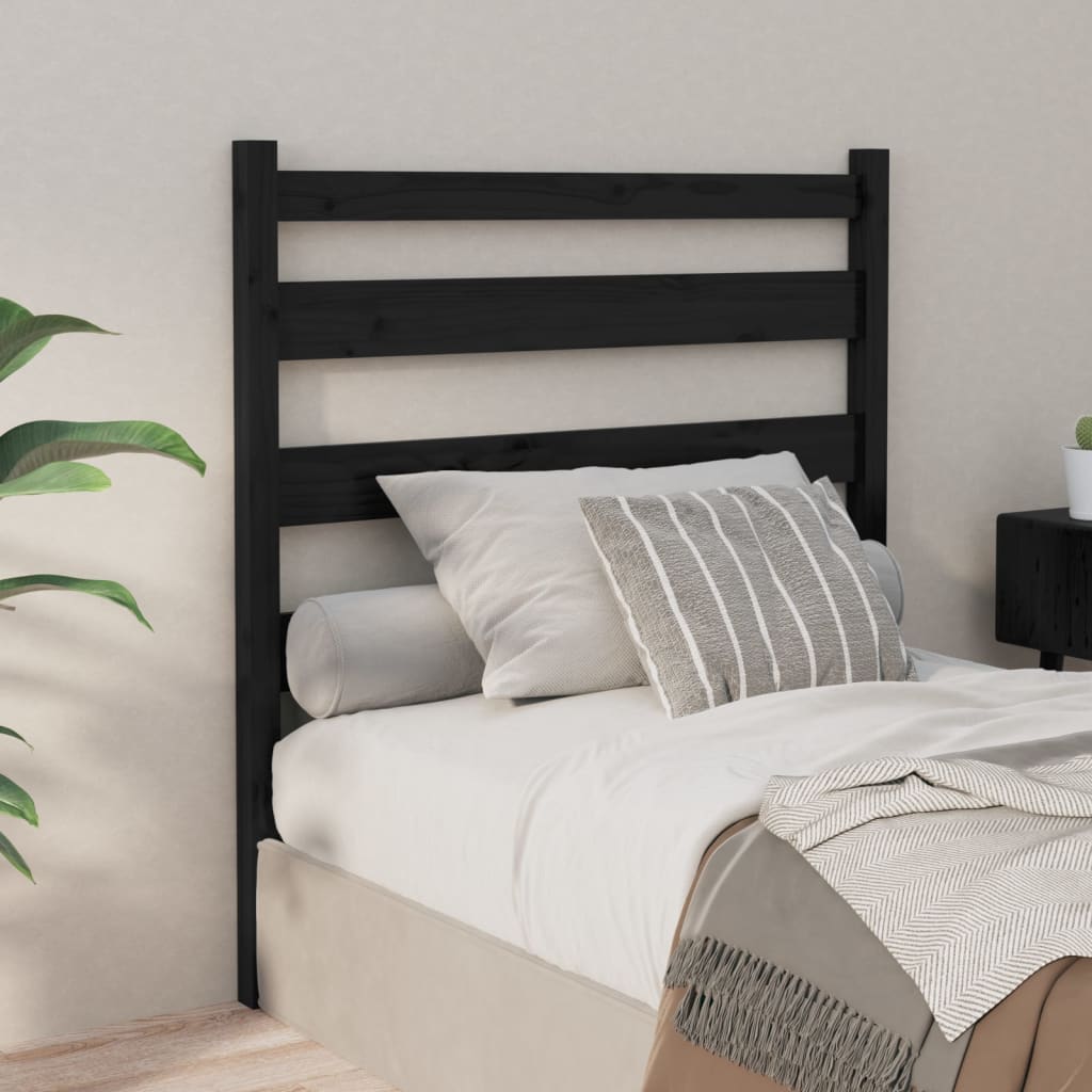 Tête de lit Noir 81x4x100 cm Bois massif de pin - XIOS