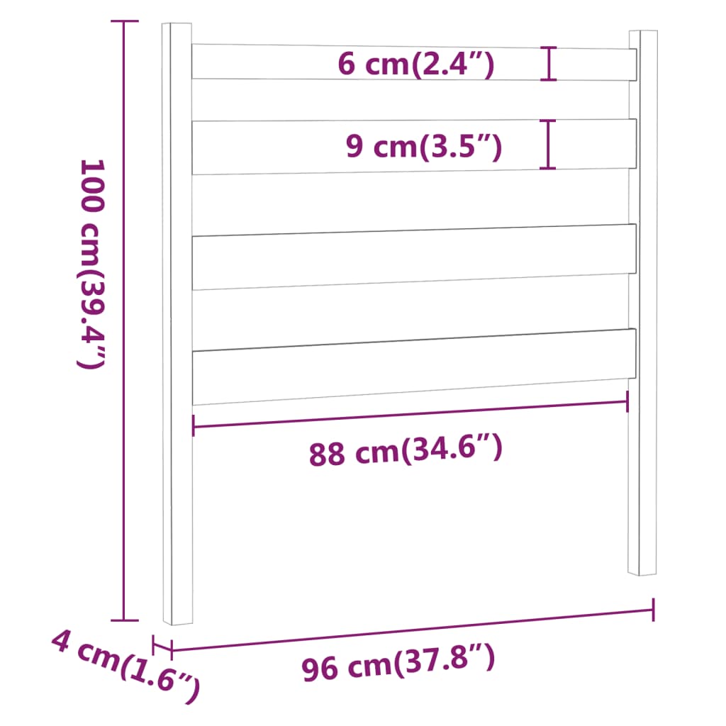 Tête de lit Marron miel 96x4x100 cm Bois massif de pin - XIOS