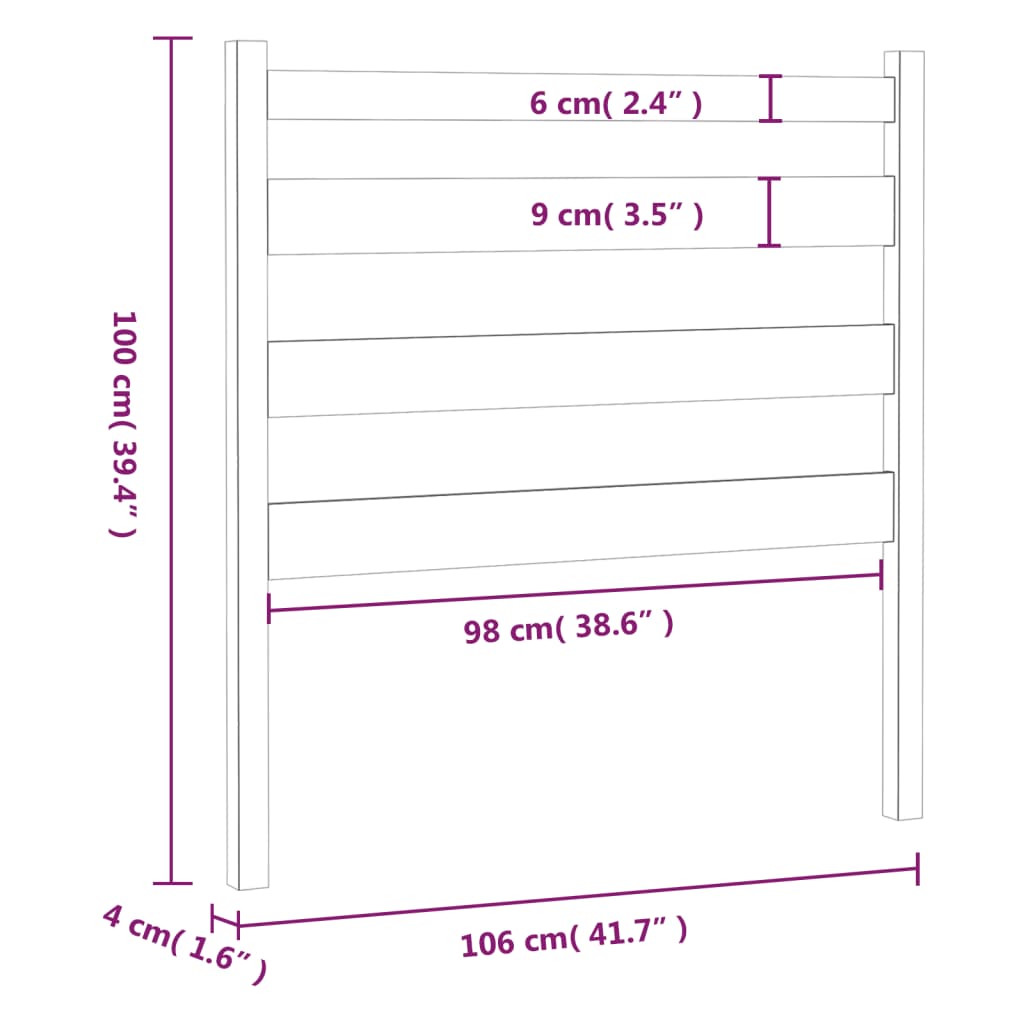Tête de lit Marron miel 106x4x100 cm Bois massif de pin - XIOS