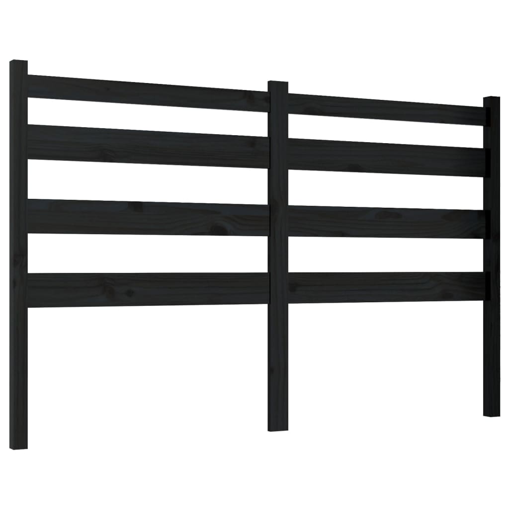 Tête de lit Noir 126x4x100 cm Bois massif de pin - XIOS