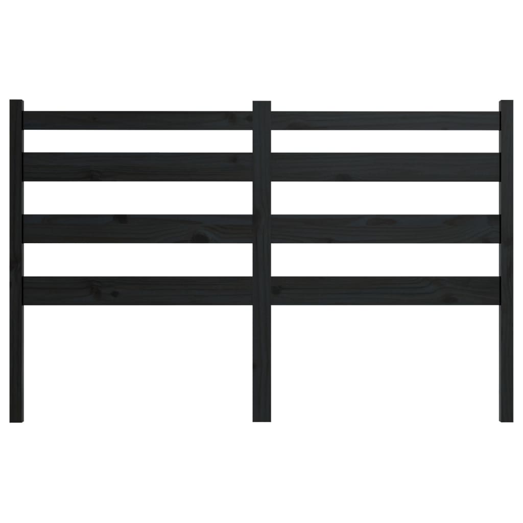 Tête de lit Noir 146x4x100 cm Bois massif de pin - XIOS