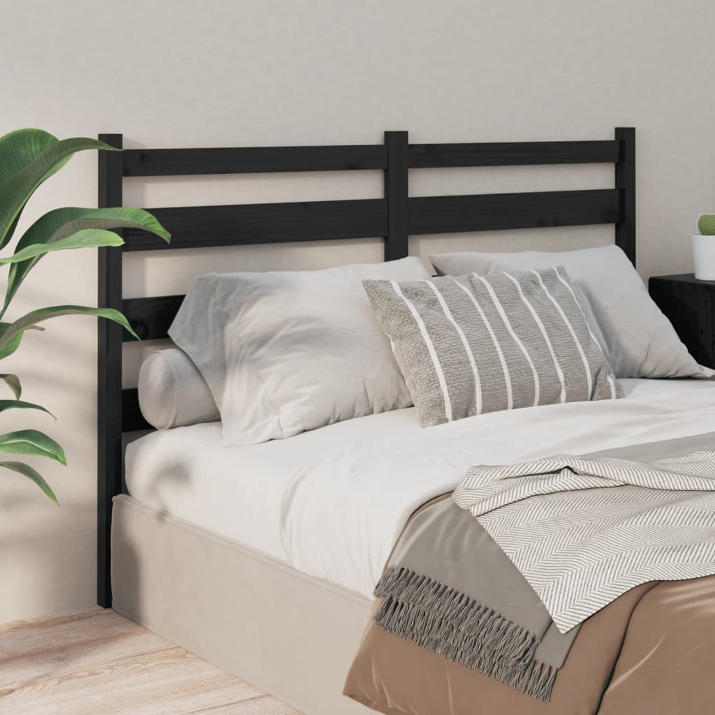 Tête de lit Noir 166x4x100 cm Bois massif de pin - XIOS