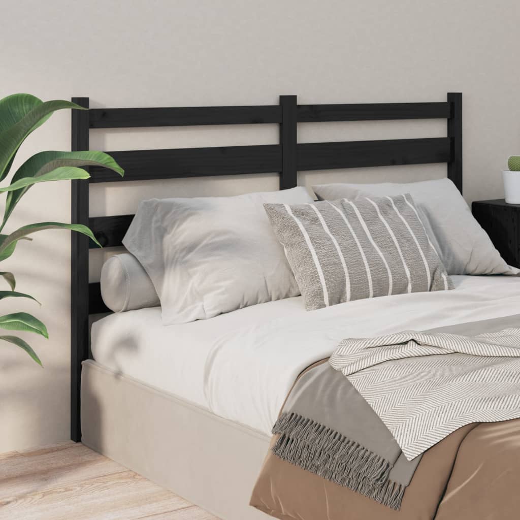 Tête de lit Noir 186x4x100 cm Bois massif de pin - XIOS