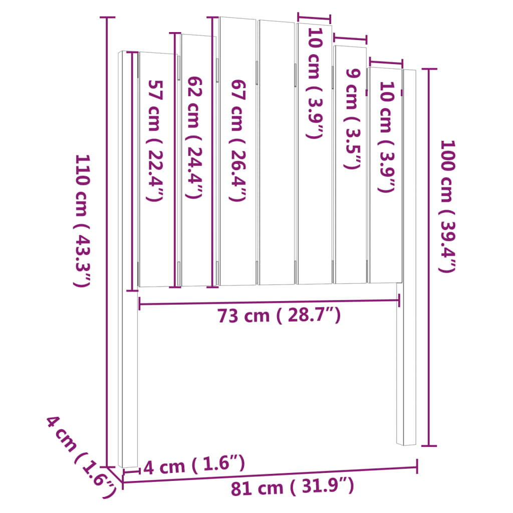 Tête de lit 81x4x110 cm Bois massif de pin - XIOS
