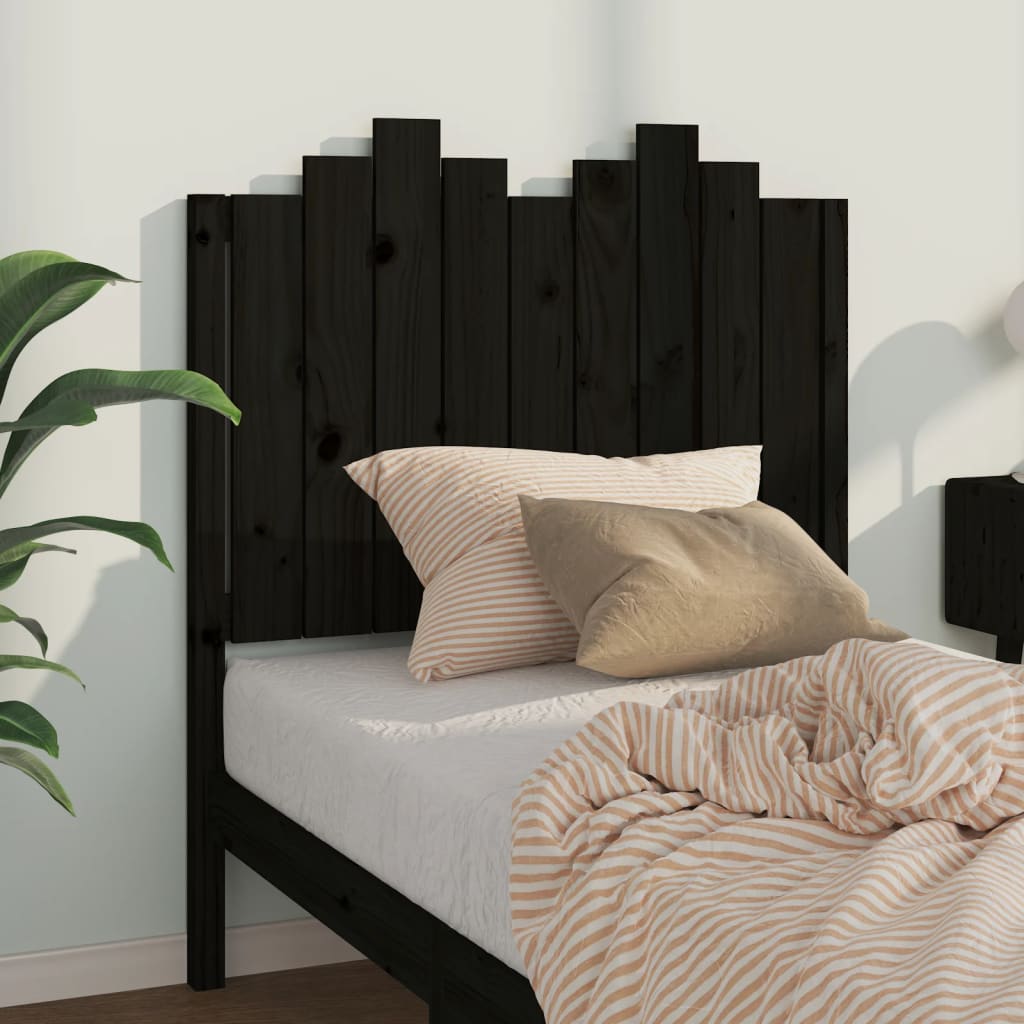 Tête de lit Noir 96x4x110 cm Bois massif de pin - XIOS