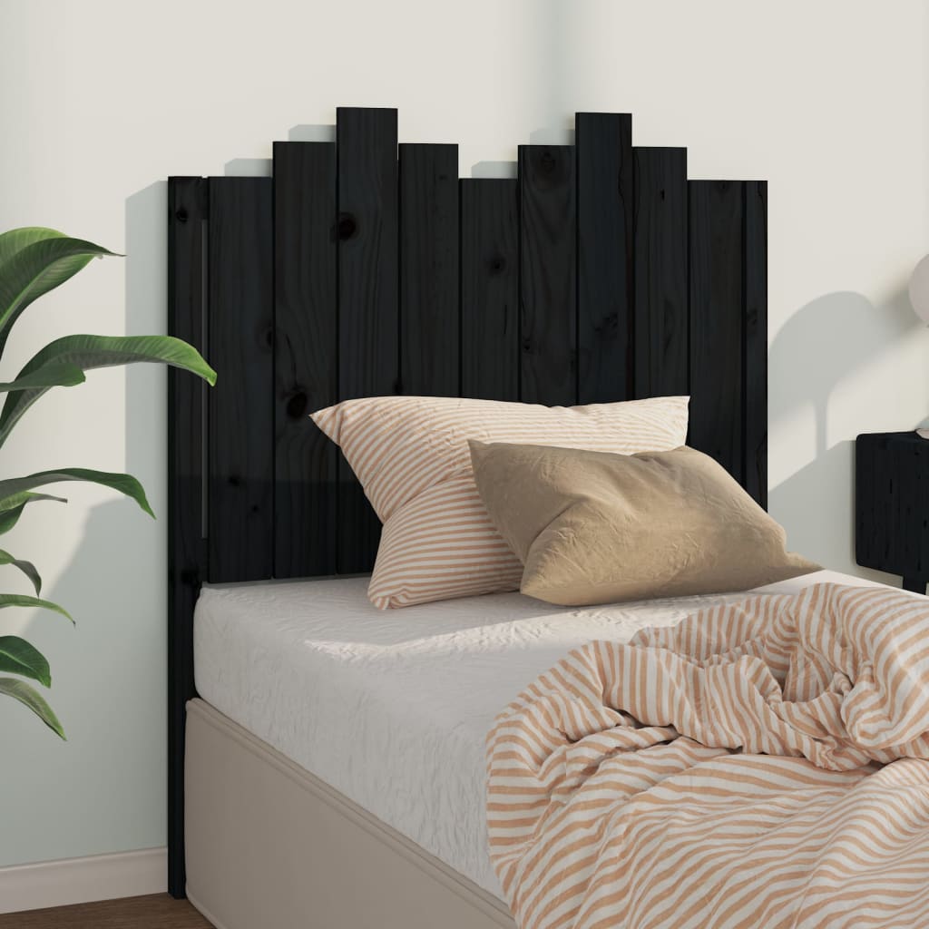 Tête de lit Noir 96x4x110 cm Bois massif de pin - XIOS