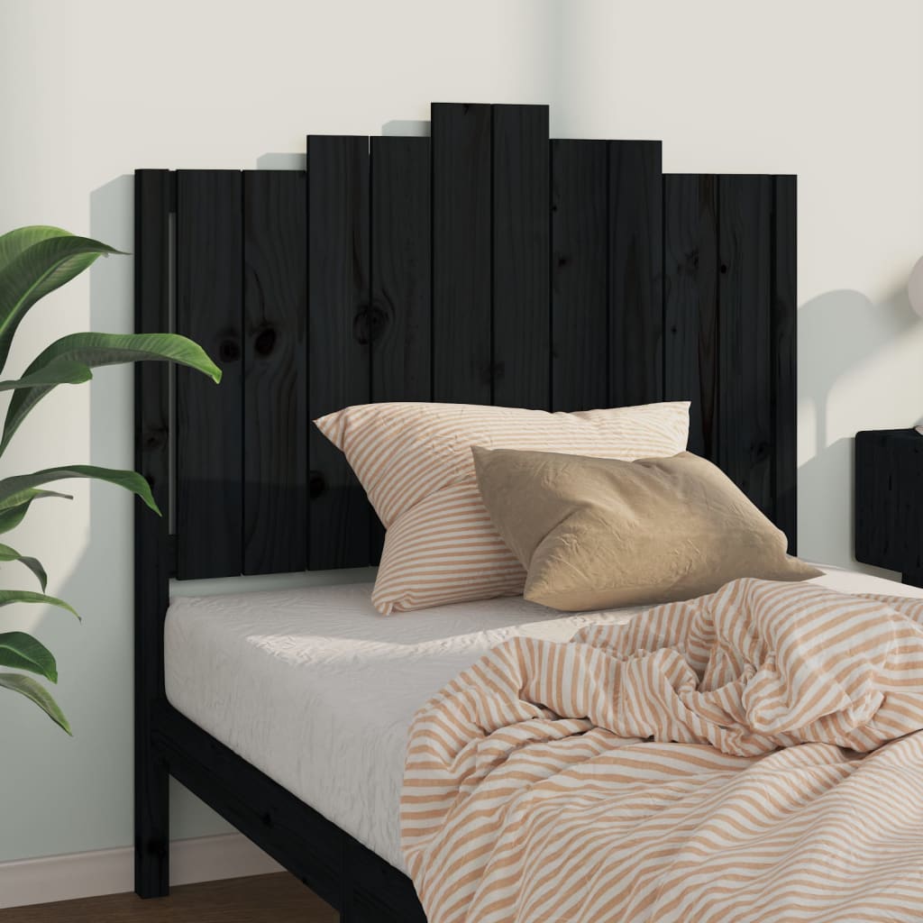Tête de lit Noir 106x4x110 cm Bois massif de pin - XIOS