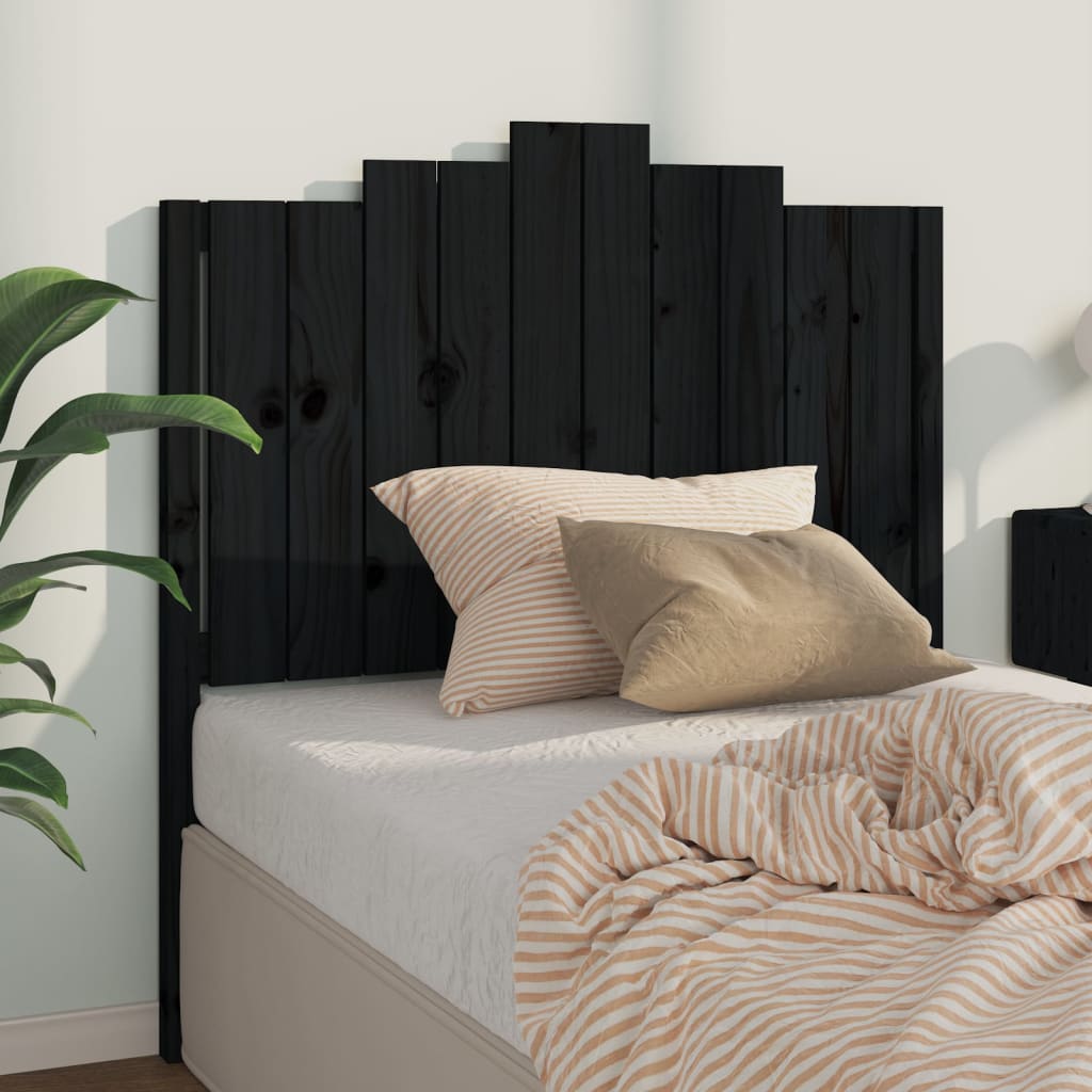 Tête de lit Noir 106x4x110 cm Bois massif de pin - XIOS