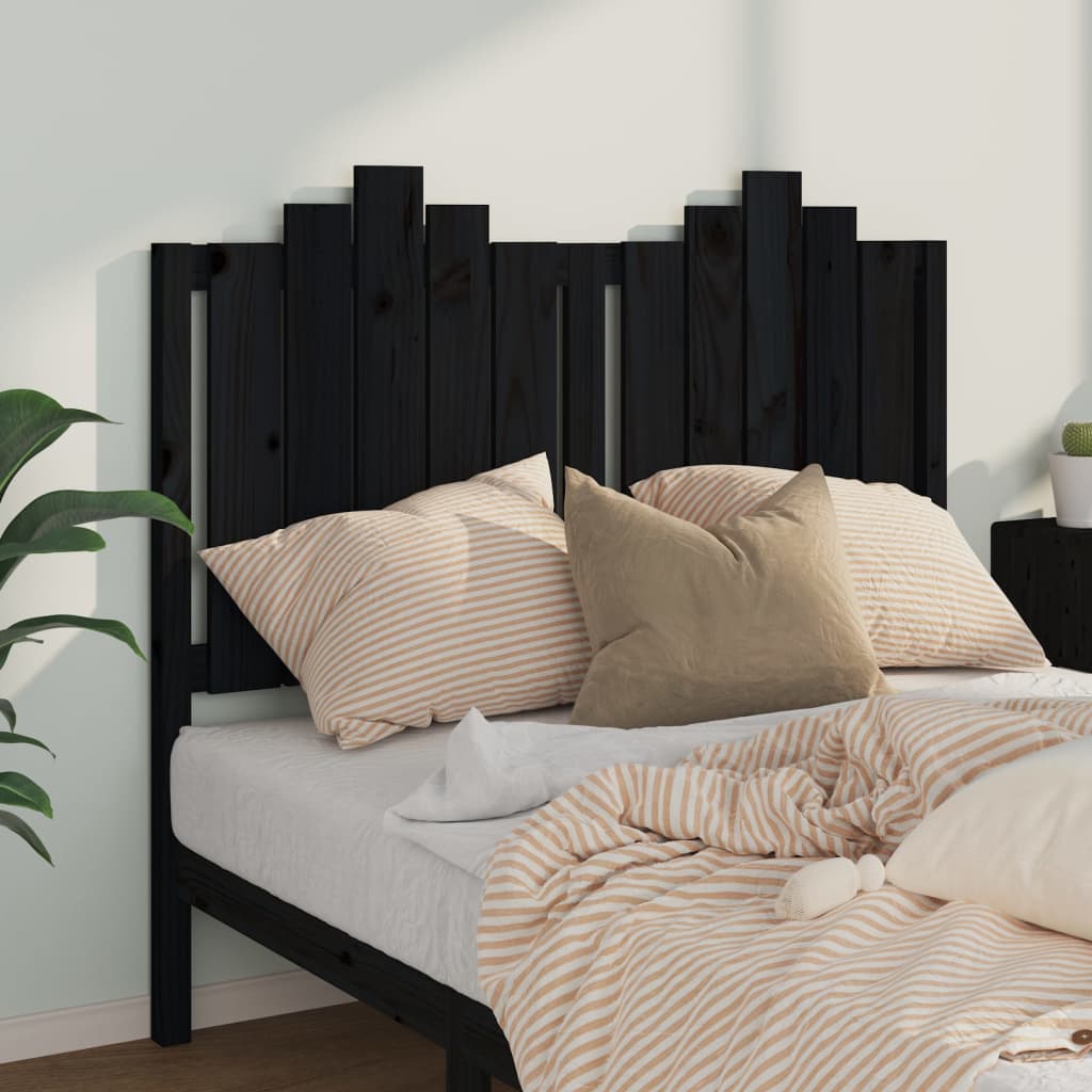 Tête de lit Noir 126x4x110 cm Bois massif de pin - XIOS