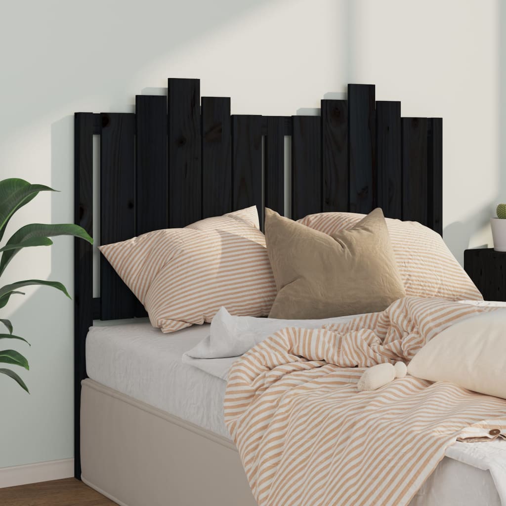 Tête de lit Noir 126x4x110 cm Bois massif de pin - XIOS