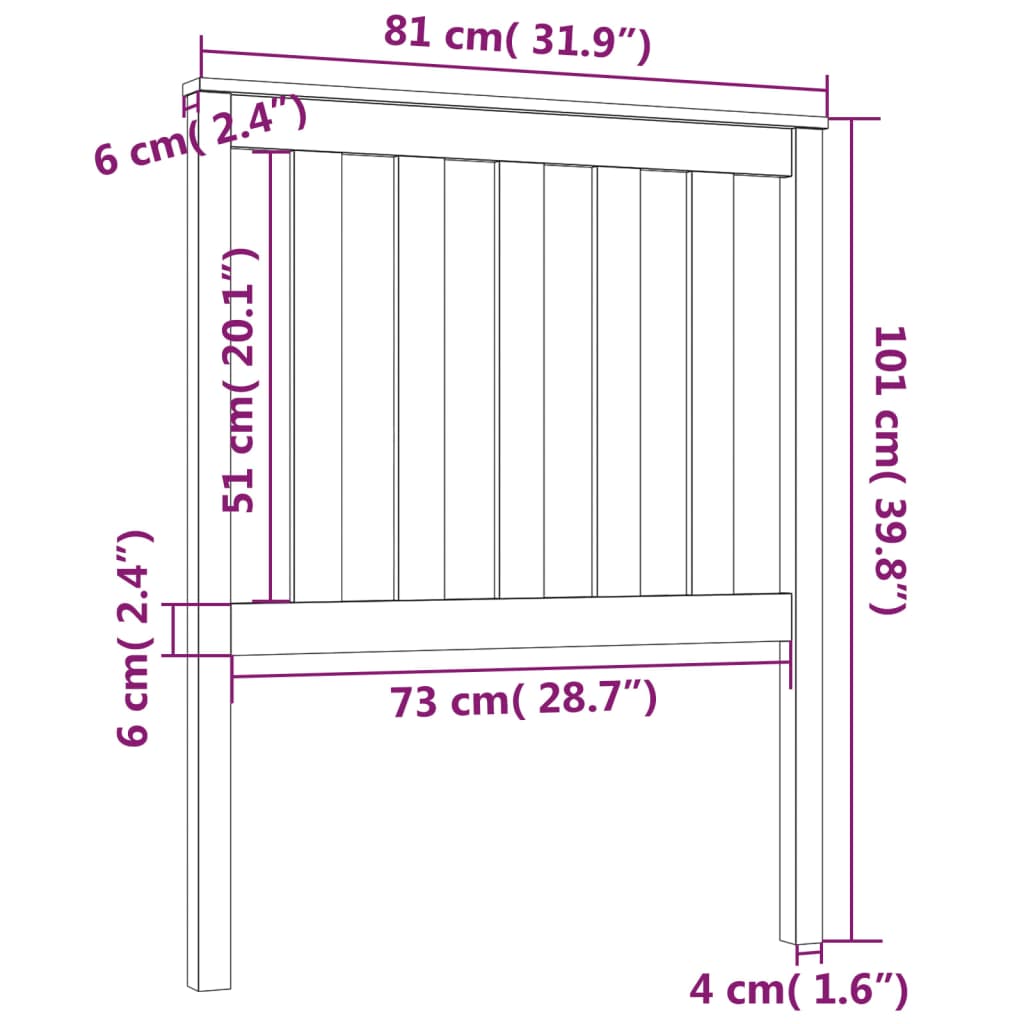 Tête de lit Gris 81x6x101 cm Bois massif de pin - XIOS