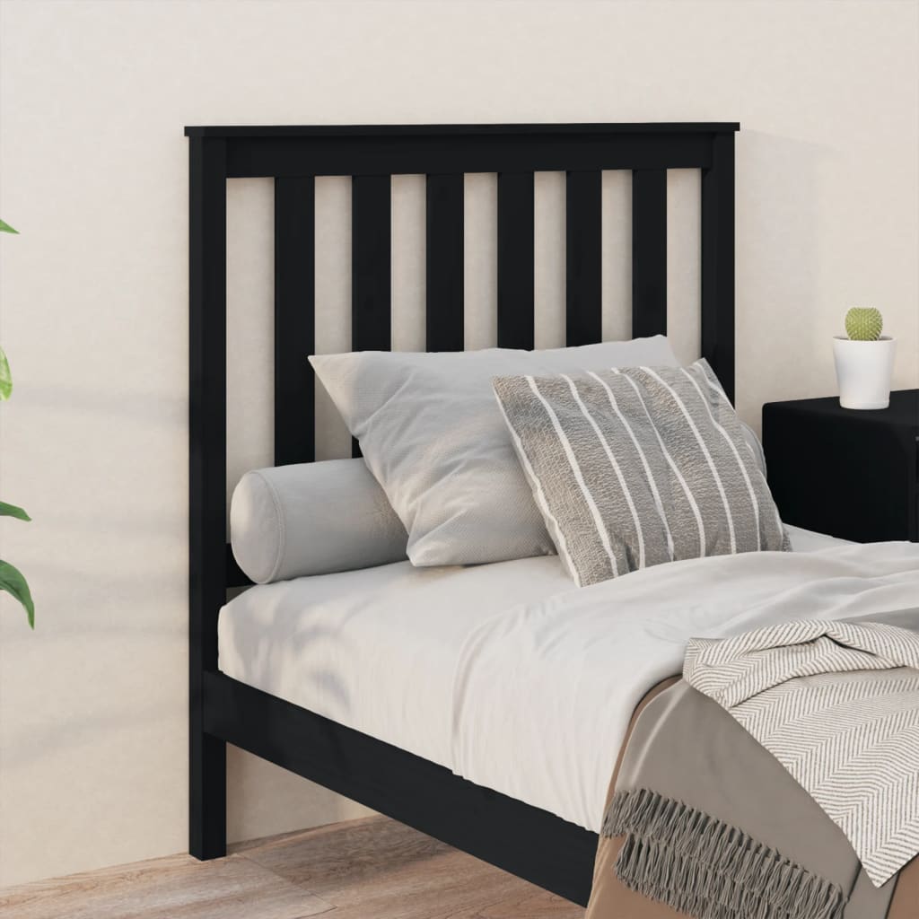 Tête de lit Noir 96x6x101 cm Bois massif de pin - XIOS