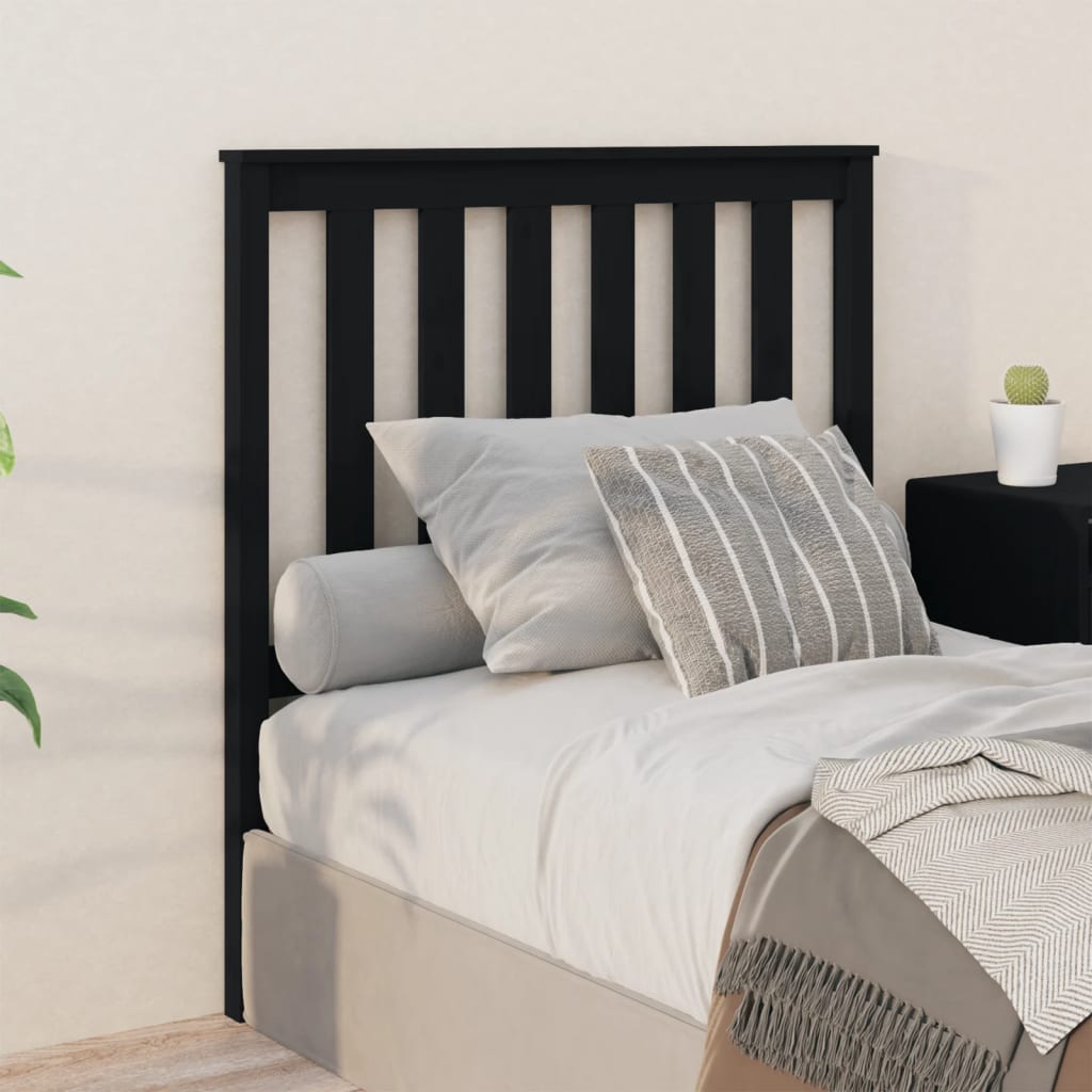 Tête de lit Noir 96x6x101 cm Bois massif de pin - XIOS