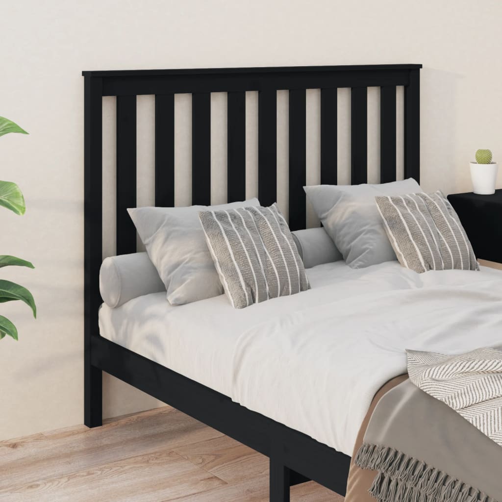 Tête de lit Noir 126x6x101 cm Bois massif de pin - XIOS