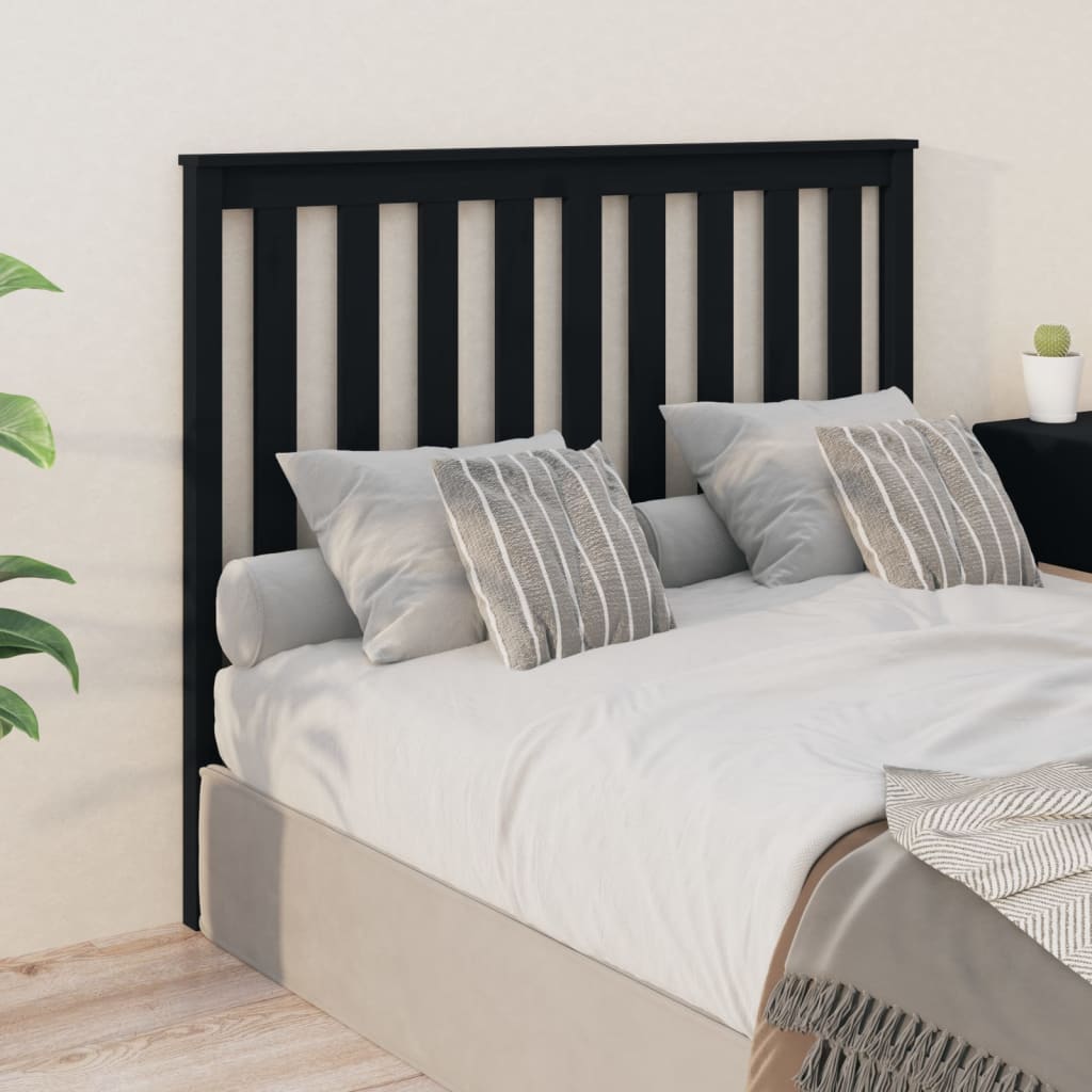 Tête de lit Noir 126x6x101 cm Bois massif de pin - XIOS