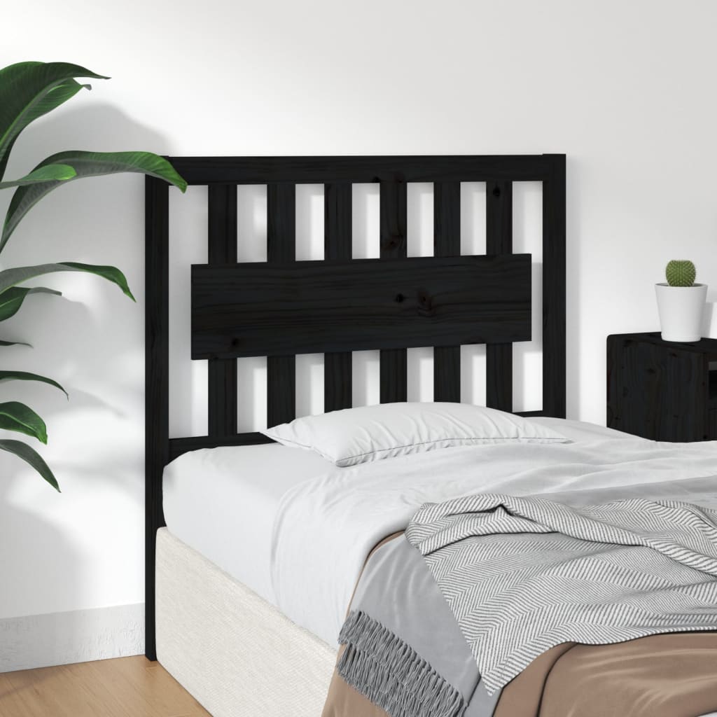 Tête de lit Noir 95,5x4x100 cm Bois massif de pin - XIOS