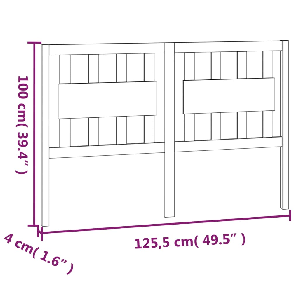 Tête de lit 125,5x4x100 cm Bois massif de pin - XIOS