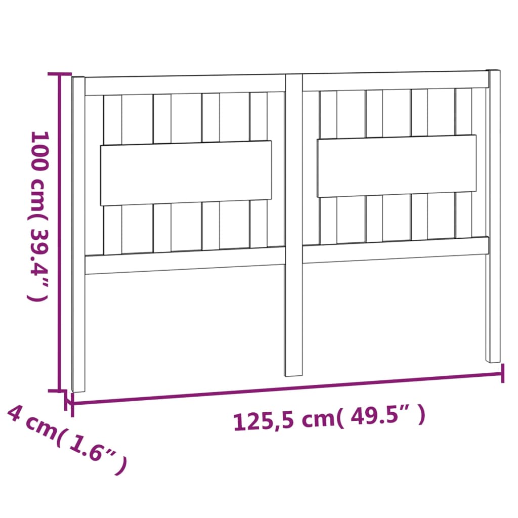 Tête de lit Marron miel 125,5x4x100 cm Bois massif de pin - XIOS