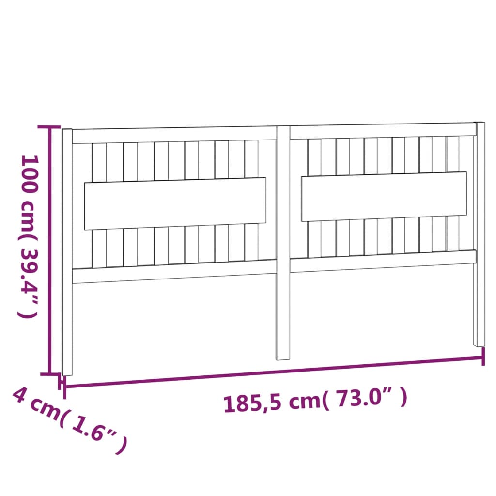 Tête de lit Marron miel 185,5x4x100 cm Bois massif de pin - XIOS