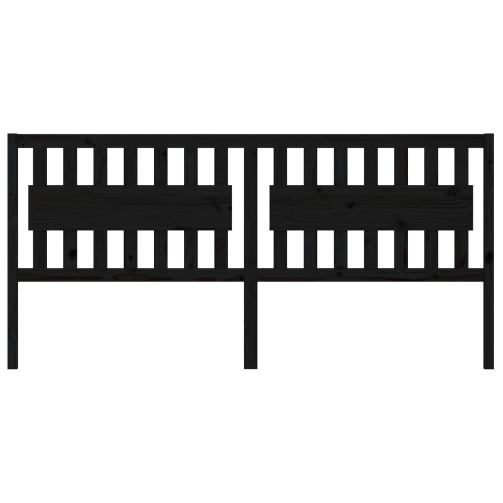 Tête de lit Noir 205,5x4x100 cm Bois massif de pin - XIOS