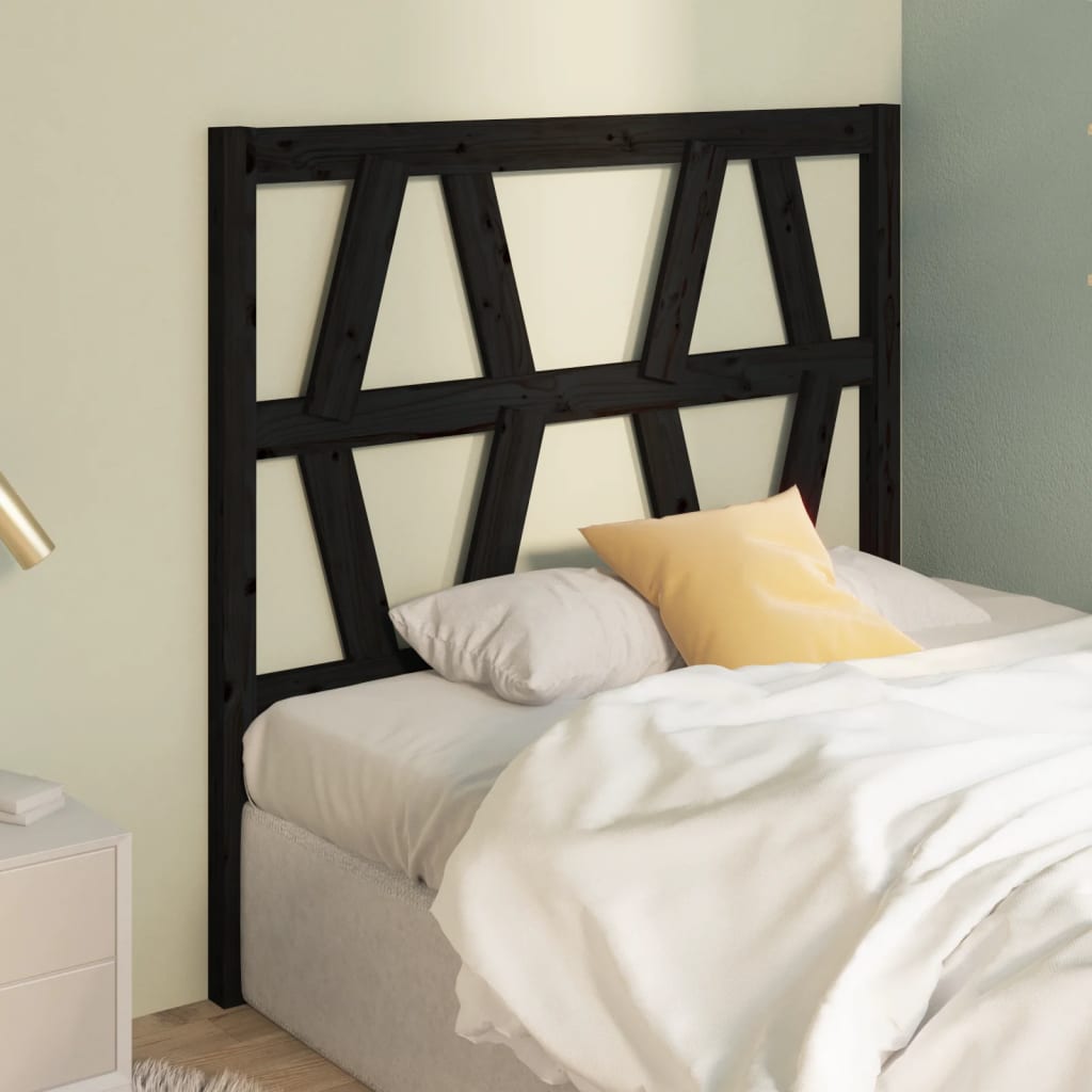 Tête de lit Noir 96x4x100 cm Bois massif de pin - XIOS