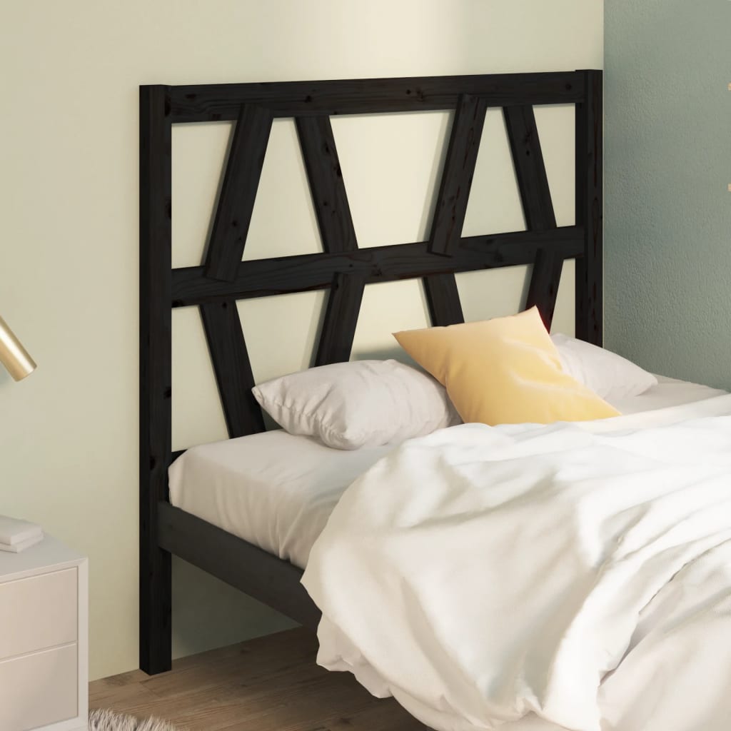 Tête de lit Noir 96x4x100 cm Bois massif de pin - XIOS