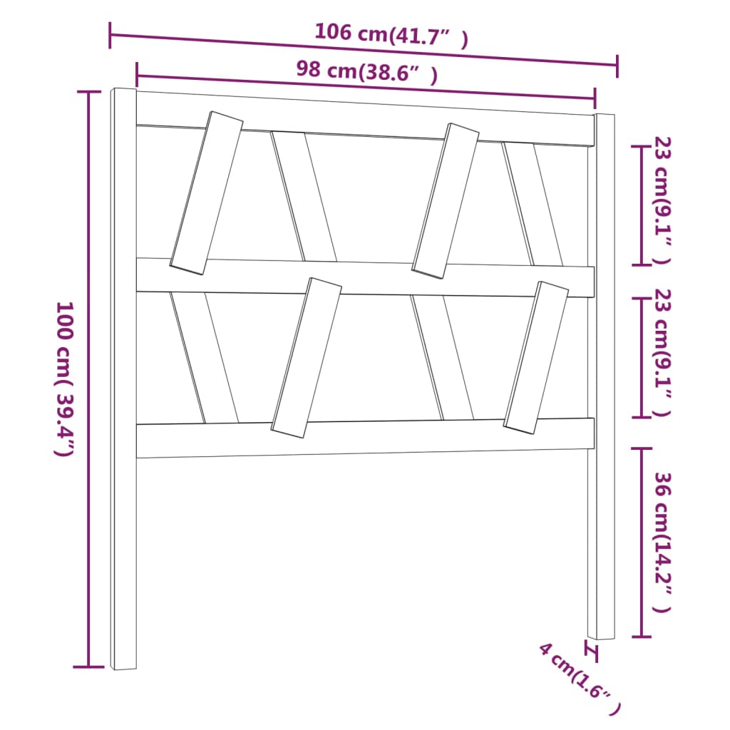 Tête de lit 106x4x100 cm Bois massif de pin - XIOS