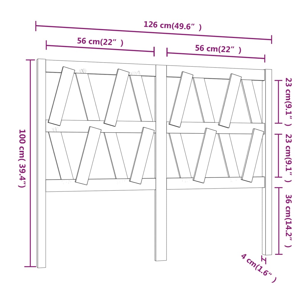 Tête de lit Marron miel 126x4x100 cm Bois massif de pin - XIOS