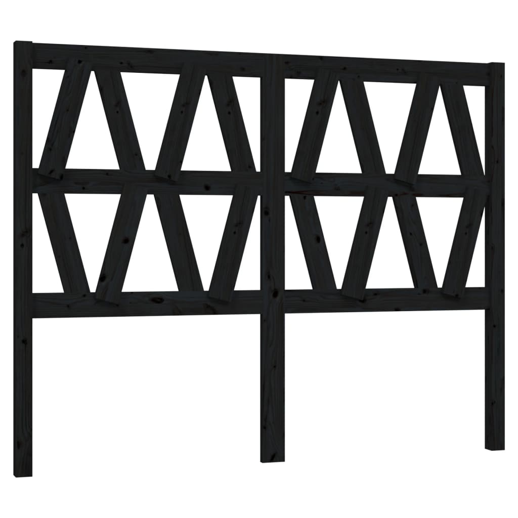 Tête de lit Noir 126x4x100 cm Bois massif de pin - XIOS