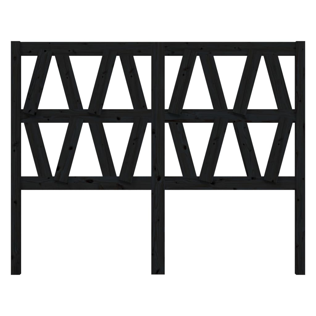 Tête de lit Noir 126x4x100 cm Bois massif de pin - XIOS