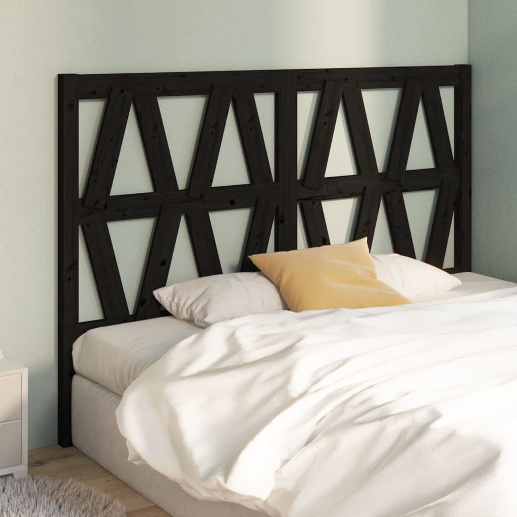 Tête de lit Noir 126x4x100 cm Bois massif de pin - XIOS