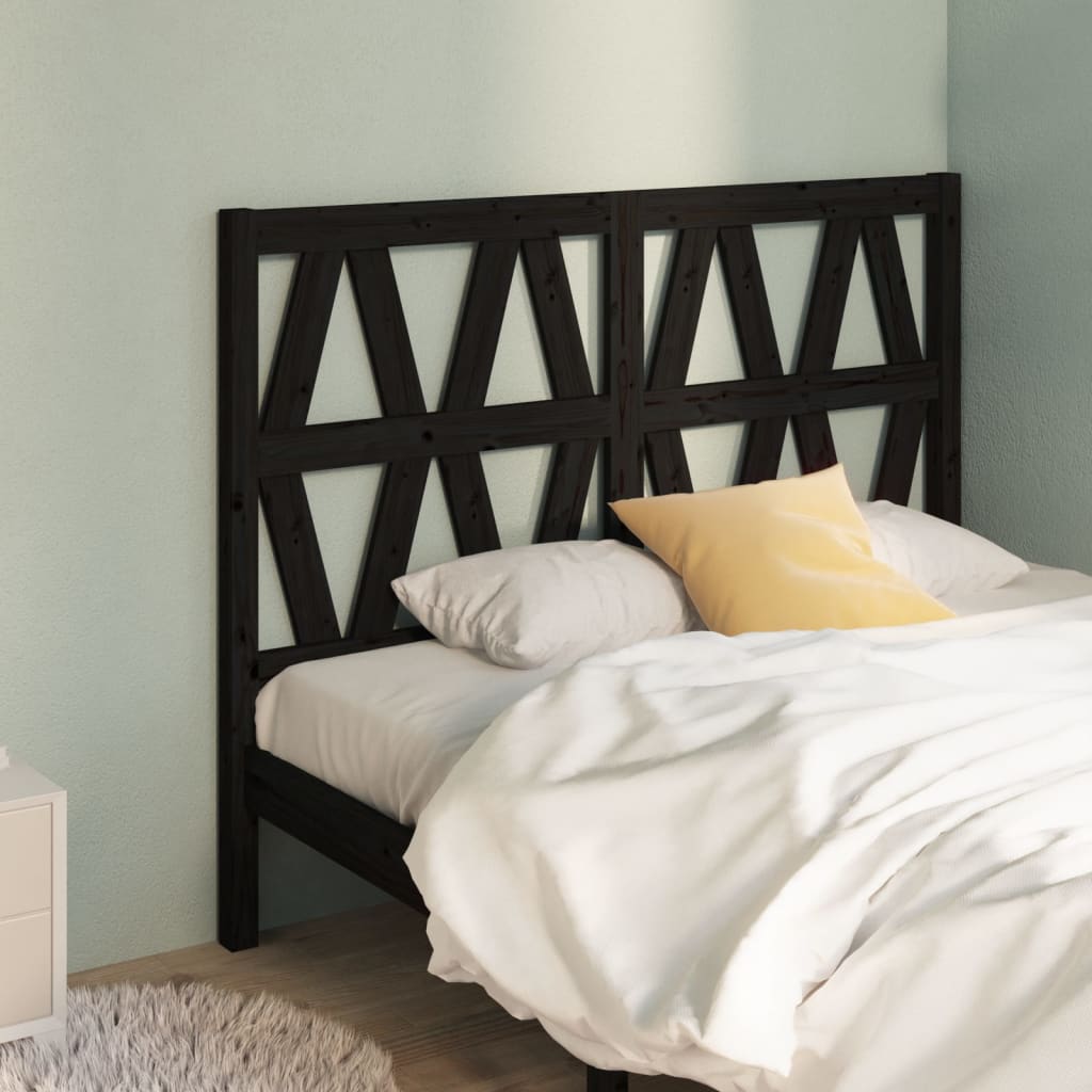 Tête de lit Noir 126x4x100 cm Bois massif de pin - XIOS